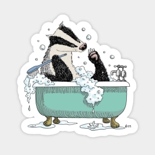 Bathin' Badger Sticker